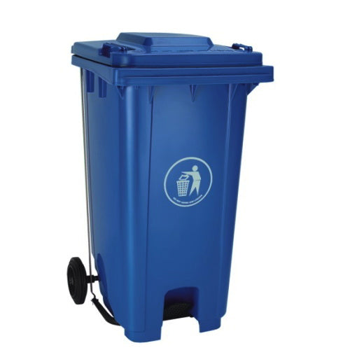 XDL-240U-BLUE-Plastic Pedal Dustbin with Wheel